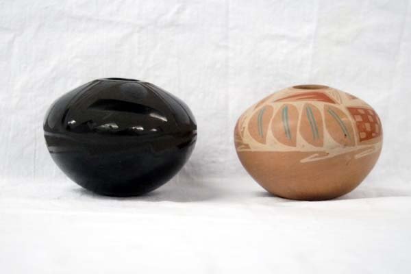 Pair of Mexican Mata Ortiz Pottery Jars by Sanbry (1 of 2)