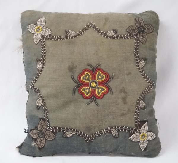 Native American Iroquois Beaded Throw Pillow (1 of 2)