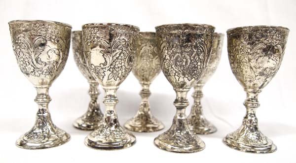 7 Corbell Co Silver Plated Cordial Cups Jan 30 2016 Desert