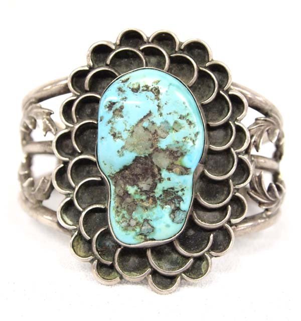 Navajo Silver Turquoise Bracelet by Francis Yazzie (1 of 3)