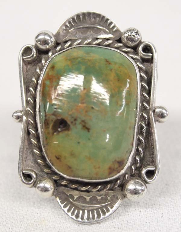 Native American Navajo Sterling Turquoise Ring, 11 (1 of 3)