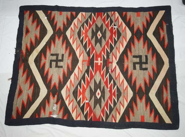 1920 Navajo Double Rolling Log Textile Rug (1 of 5)