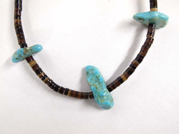 1950 Navajo Turquoise Nugget Heishi Necklace (1 of 3)