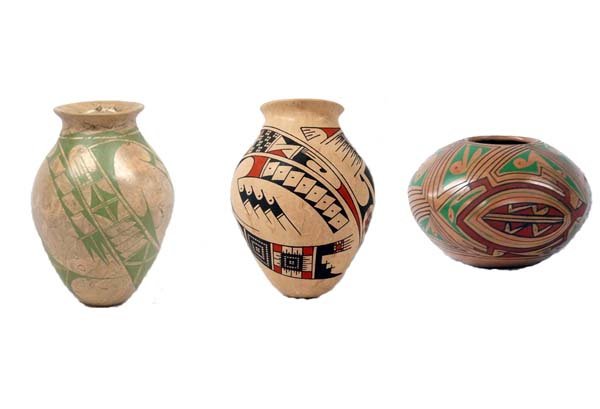 3 Mexican Mata Ortiz Pottery Jars (1 of 6)