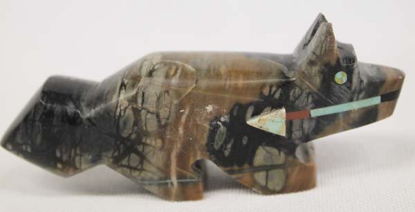 Navajo Carved Picasso Marble Bushy Tail Fetish (1 of 3)