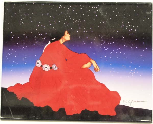 Navajo R.C. Gorman ''Navajo Velvet'' Tile (1 of 3)