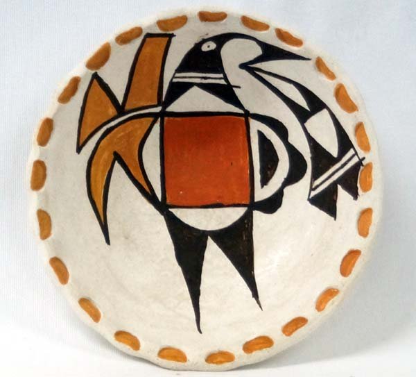 Native American Acoma Polychrome Shallow Bowl (1 of 3)