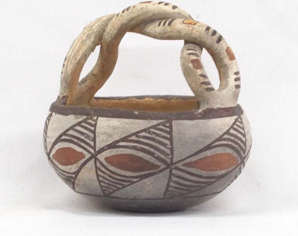Vintage Cochiti Polychrome Pottery Basket Jar (1 of 3)