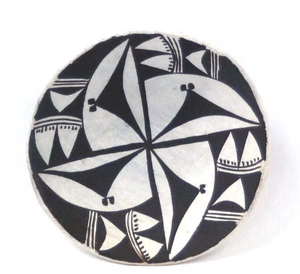 1950 Acoma Black on White Pottery Shallow Bowl (1 of 3)