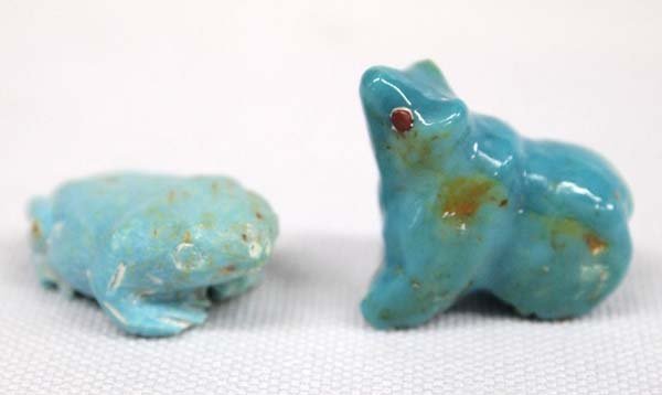 2 Zuni Miniature Carved Turquoise Fetishes (1 of 3)