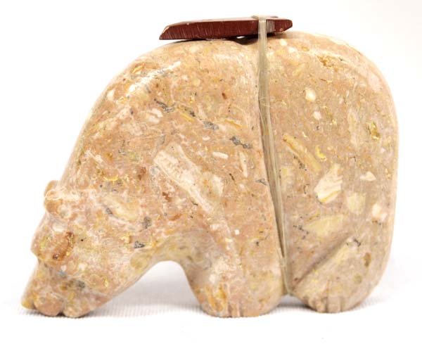 Native American Zuni Hand Carved Stone Bear Fetish (1 of 3)