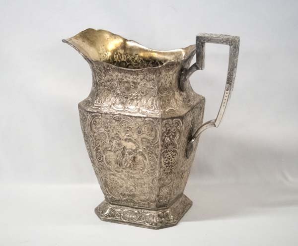Antique E.G. Webster Silverplate Repousse Pitcher (1 of 4)