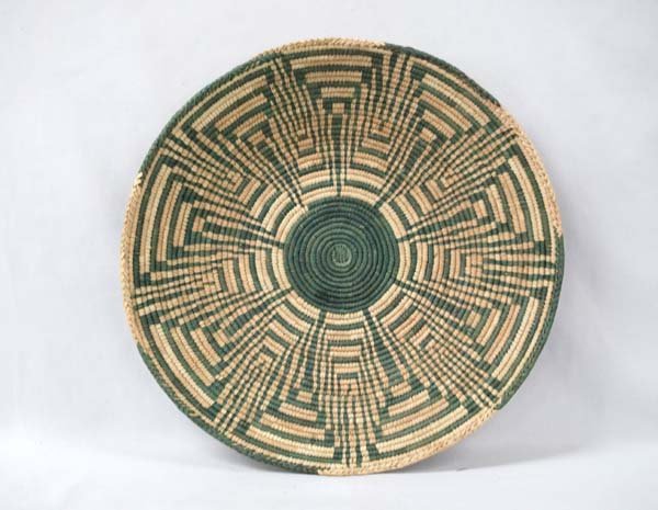 Indonesian 9 Star Basketry Tray: Indonesian 9 Star Basketry Tray, measures 13''D x 2.5''H
