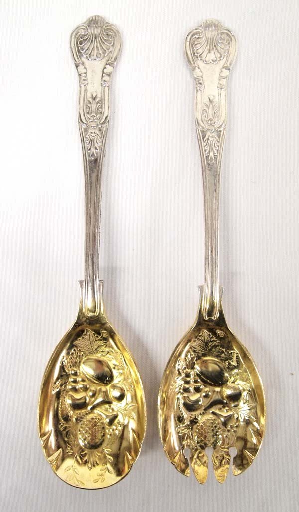 Sheffield Electroplate & Gold Wash Serving Set (1 of 3)