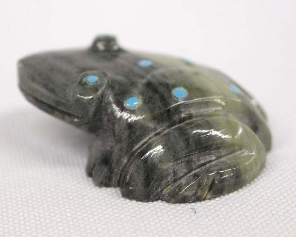 Zuni Hand Carved Serpentine Frog Fetish by T. Quam (1 of 3)