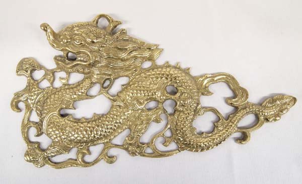 Heavy Brass Dragon Decor Plaque Decor (1 of 2)