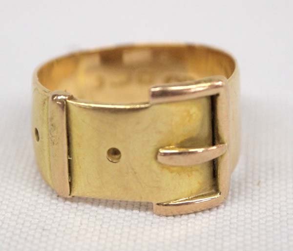 14K Gold Buckle Ring, Size 9.5 (1 of 3)