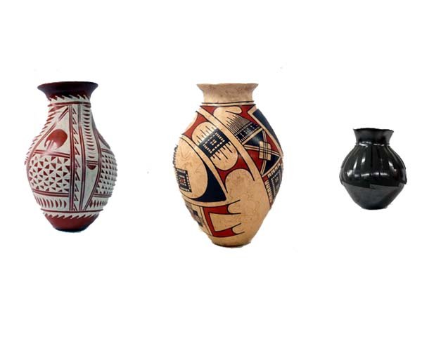 3 Mexican Mata Ortiz Pottery Jars, Signed by Artists (1 of 5)