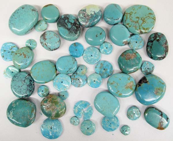 Large Collection of Polished Turquoise Cabochons (1 of 5)