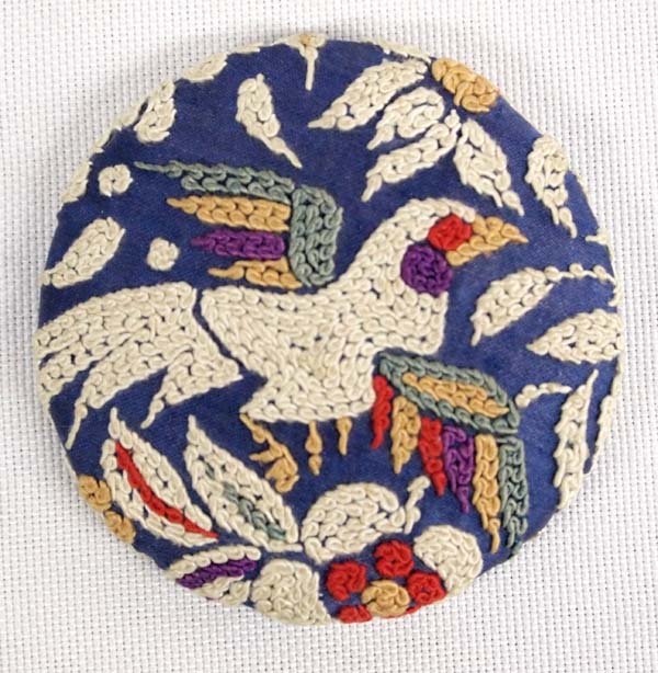 Vintage Mexican Embroidered Bird Pin (1 of 2)