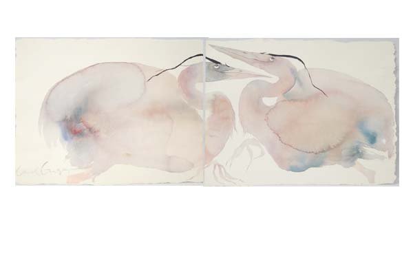 Original Carol Grigg Herons Watercolor Painting (1 of 4)