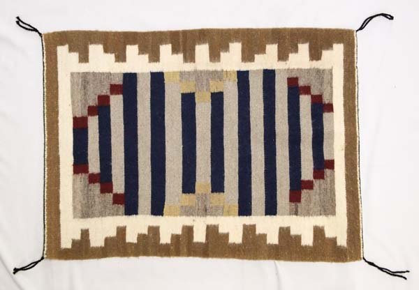 Native American Navajo Hand Woven Wool Textile Rug (1 of 3)