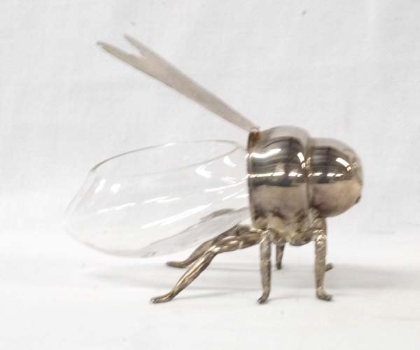 Godinger Silverplate Figural Honey Bee Honey Jar (1 of 4)