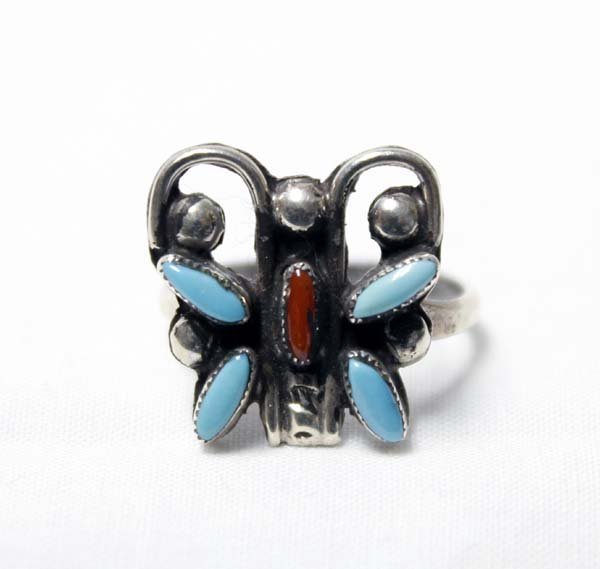 Native American Zuni Sterling Butterfly Ring (1 of 2)