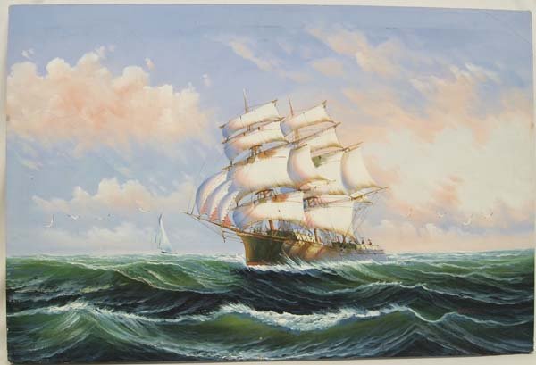 Original Clipper Ship Painting by Davis (1 of 3)