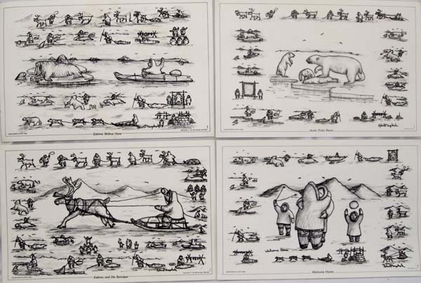 4 Northwest Coast Placemat Prints, Robert Mayokok (1 of 6)