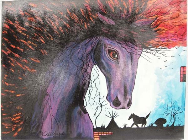 Original Acrylic Painting by Kathy Kills Thunder (1 of 4)