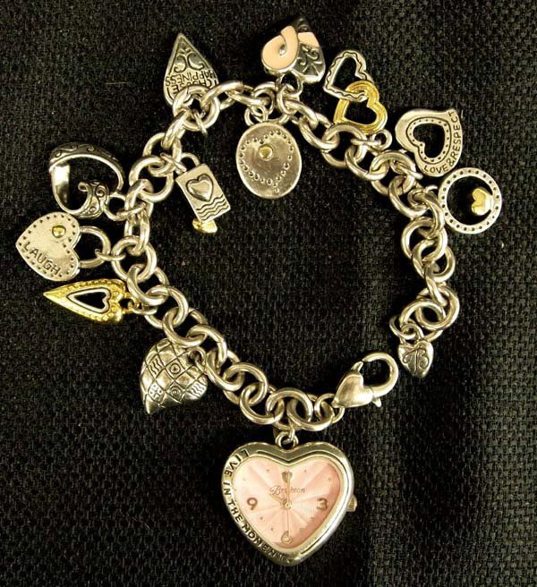 Brighton Breast Cancer Ribbon Charm Watch Bracelet (1 of 4)