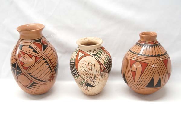 3 Mexican Mata Ortiz Polychrome Jars, All Signed (1 of 6)