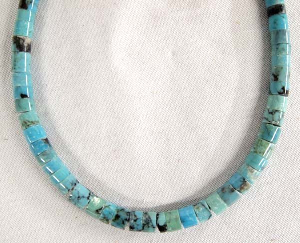 Navajo Turquoise and Sterling Silver Choker: Native American Navajo Turquoise and Sterling Silver Choker, measures 15'' end to end