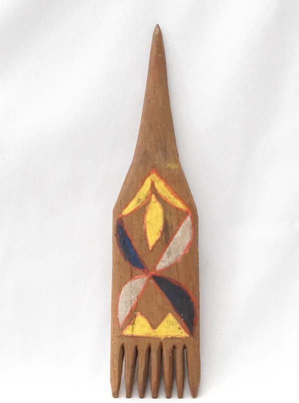 Native American Navajo Hand Painted Weaver's Comb: Native American Navajo Hand Painted Weaver's Comb, measures 2''W x 10''L