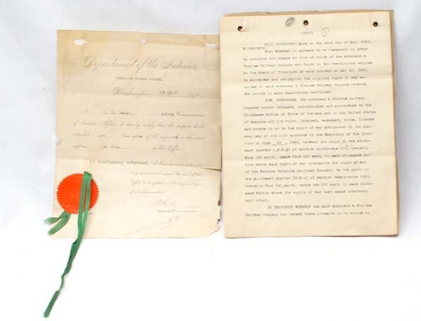 1901 and 1911 Choctaw Railroad Document (1 of 8)