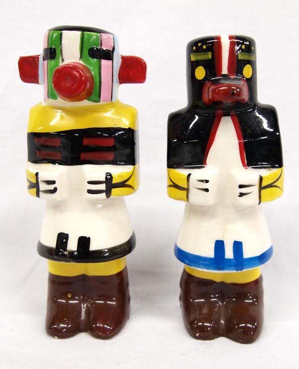 Vintage Japanese Ceramic Kachina S + P Shakers (1 of 4)