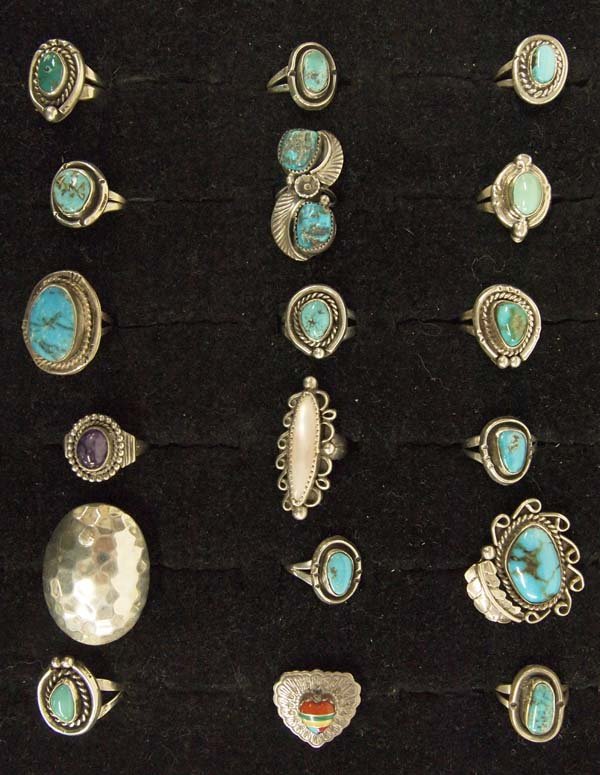 Collection of Native American Navajo Silver Rings (1 of 3)