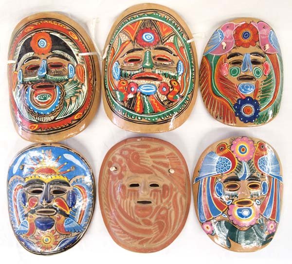 6 Mexican Ceramic Masks (1 of 7)