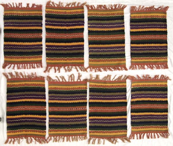 8 Woven Multi-Colored Placemats: 8 Woven Multi-Colored Placemats, fringed, measure 13'' x 24''