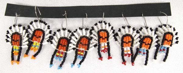 4 Pairs of Native American Paiute Beaded Earrings (1 of 4)