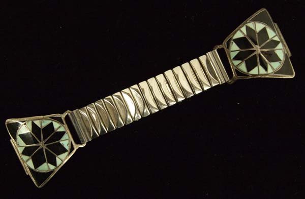 Zuni Sterling Silver Inlay Watch Tips (1 of 2)