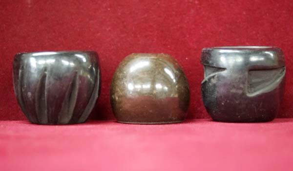 3 Native American Santa Clara Pottery Jars, Signed (1 of 3)