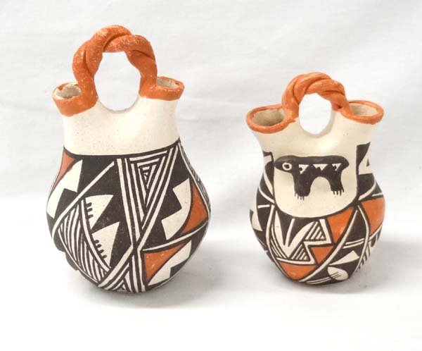 2 Native American Acoma Wedding Vases, Signed (1 of 3)