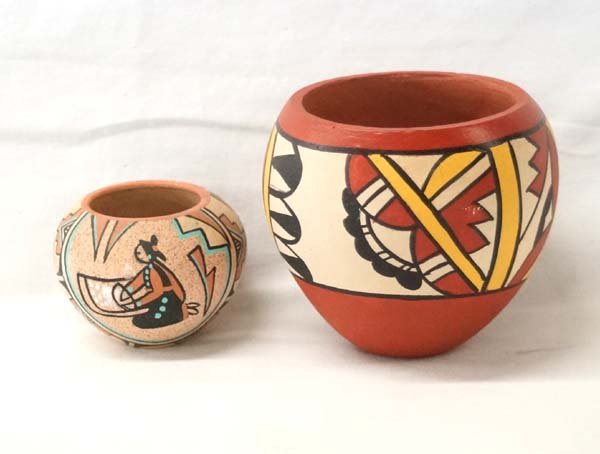 2 Native American Jemez Pottery Jars, Signed (1 of 3)