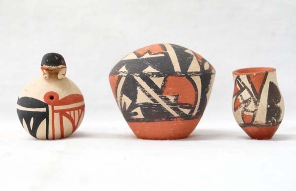 3 Miniature Native American Jemez Pottery Jars (1 of 3)