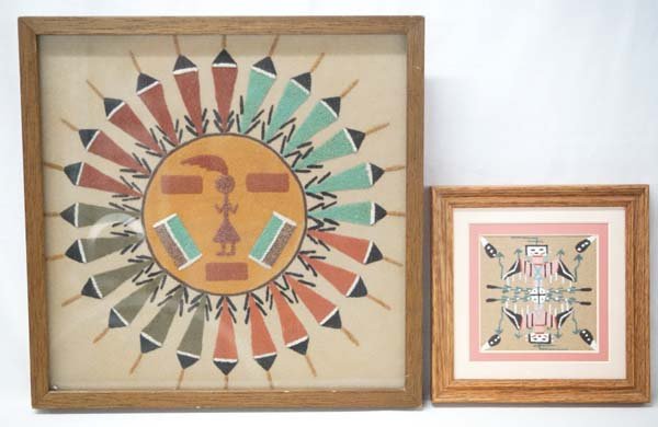 2 Native American Navajo Sand Paintings, Signed (1 of 5)