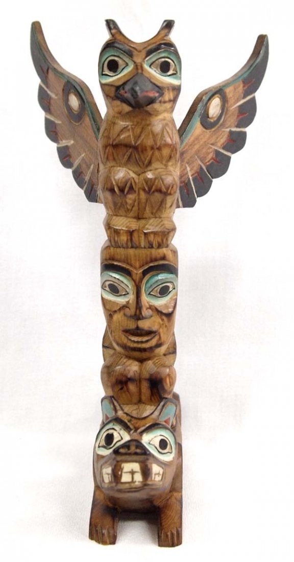 Vintage Northwest Coast Wooden Totem Pole (1 of 5)