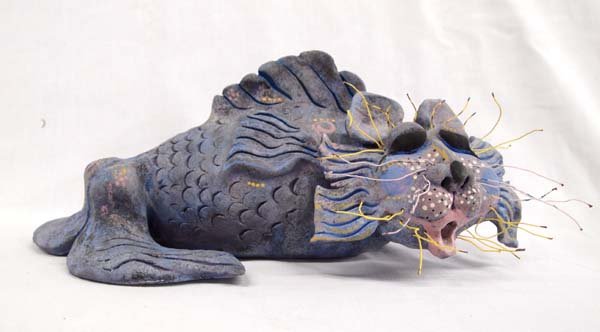 Original Kitty Catfish Clay Sculpture by L. Brewer (1 of 5)