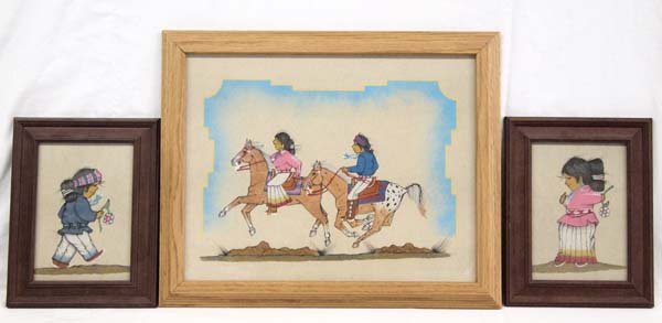 3 Framed Contemporary Sand Paintings by Thomas (1 of 5)